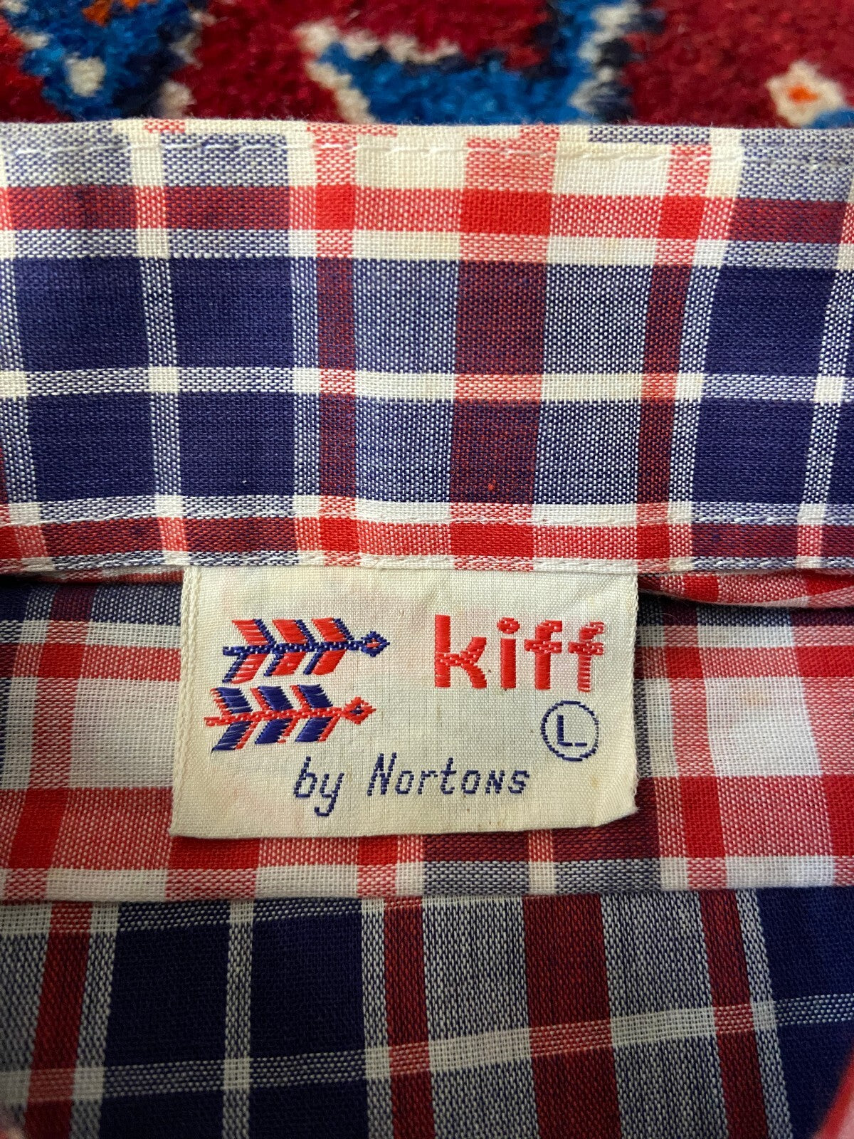 Vintage 1970s Deadstock Checked Dagger Collar Shirt