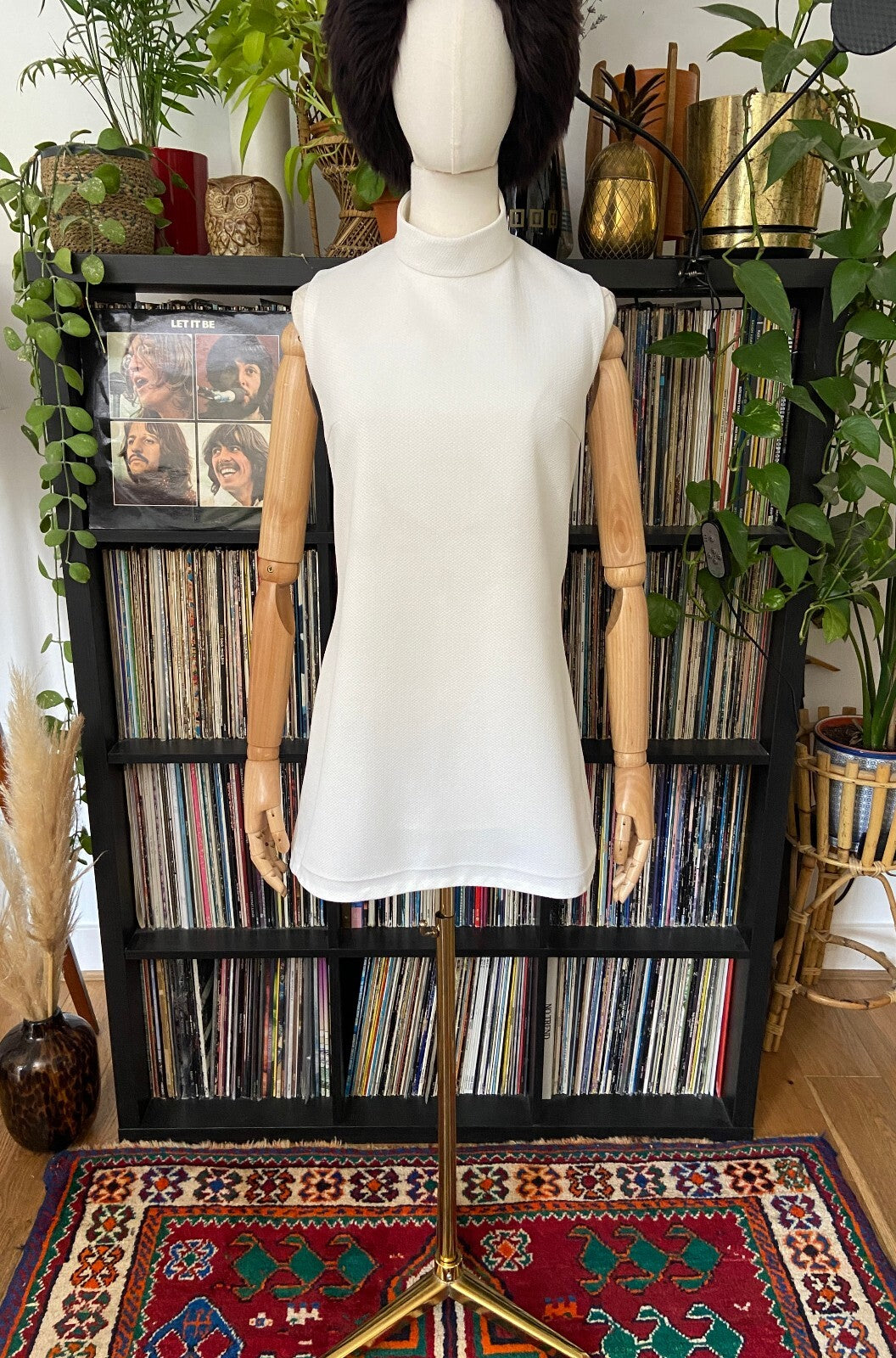Vintage 1960s White Mini Tunic Dress