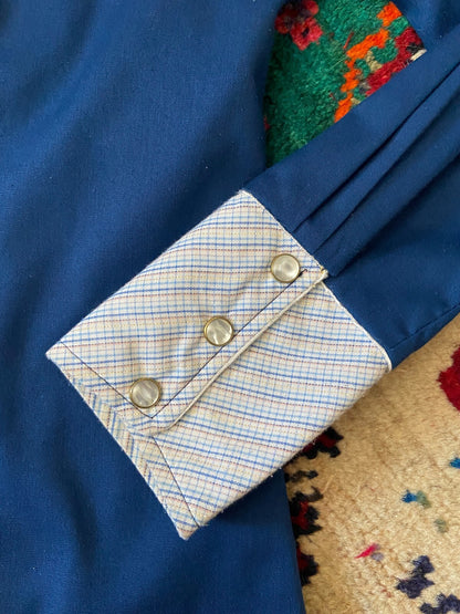Vintage 1970s Navy & Gold Western Shirt