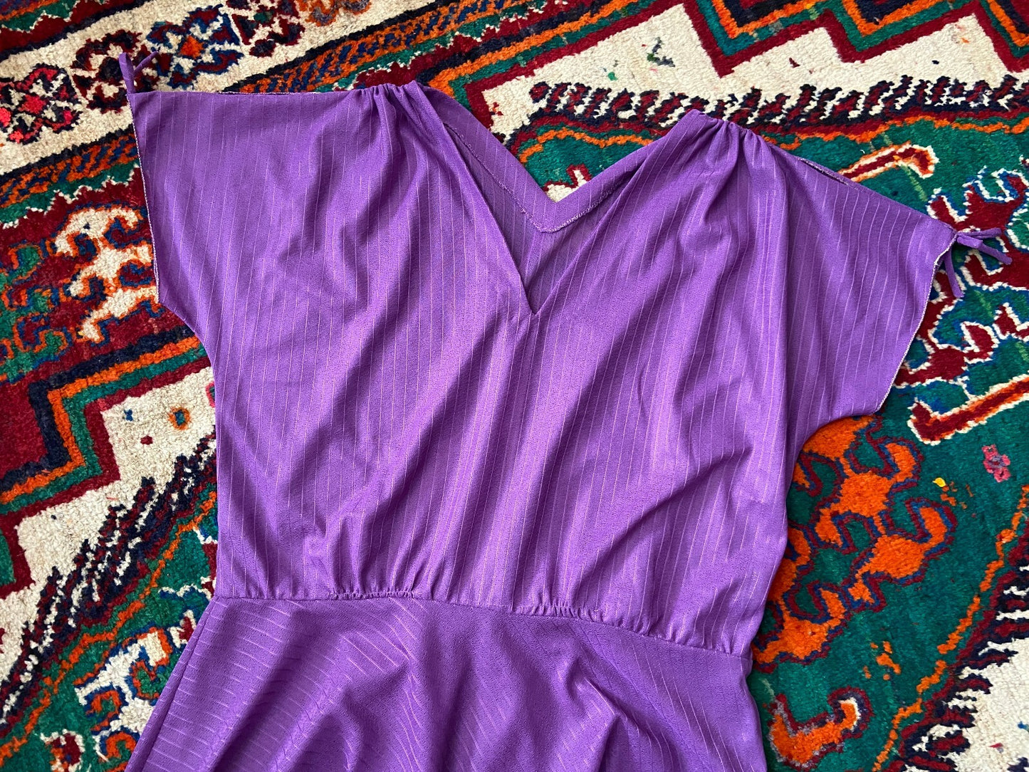 Vintage 1970s Homemade Purple Grecian Midi Dress