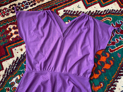 Vintage 1970s Homemade Purple Grecian Midi Dress