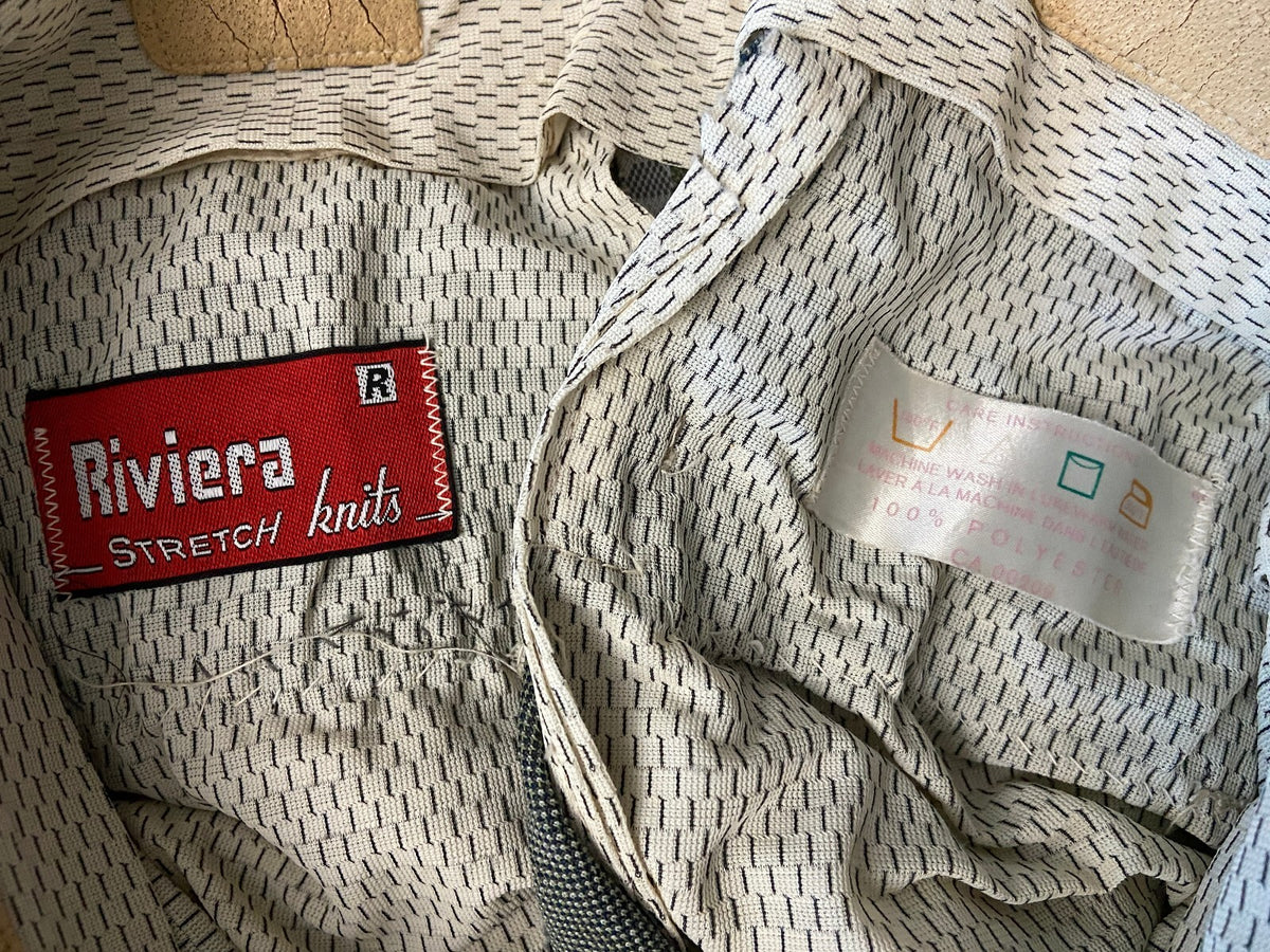 Vintage Dusty Green Riviera Flared Knit Trousers W30 / L32