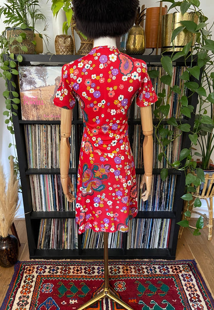 Vintage 1960s Deadstock Psychedelic Print Mini Dress