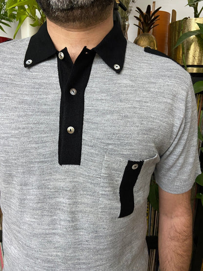 Vintage 1970s Deadstock Italian Knit Polo Top