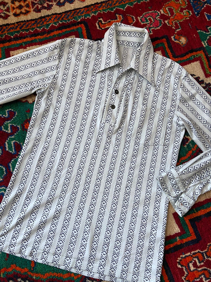 Vintage 1970s Japanese Dagger Collar Jersey Top