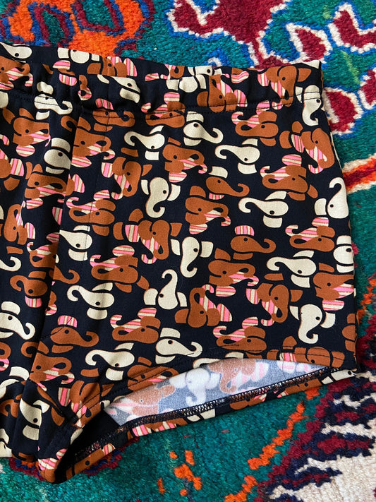 Vintage 1970s Elephant Print Swim Shorts