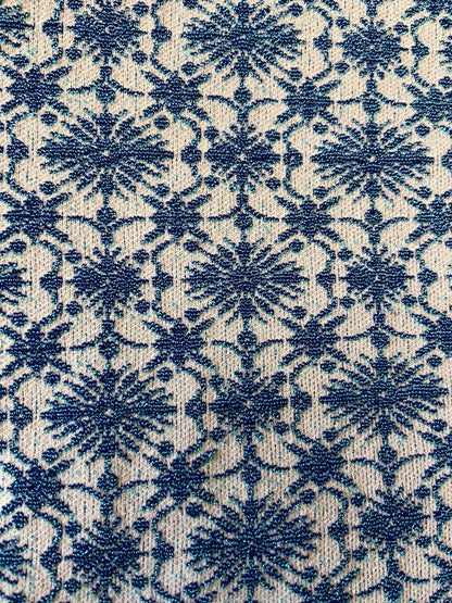 Vintage 1970s Blue Textured Print Swim Shorts
