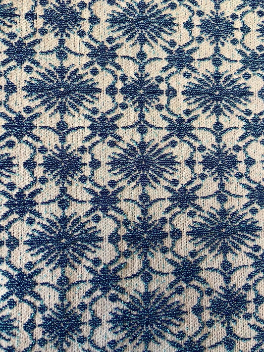 Vintage 1970s Blue Textured Print Swim Shorts