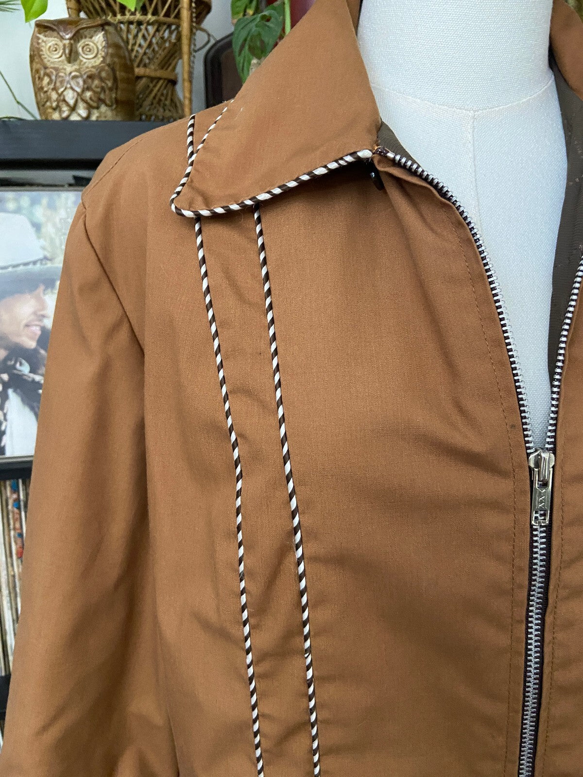 Vintage 1970s Tobacco Zip Up Jacket
