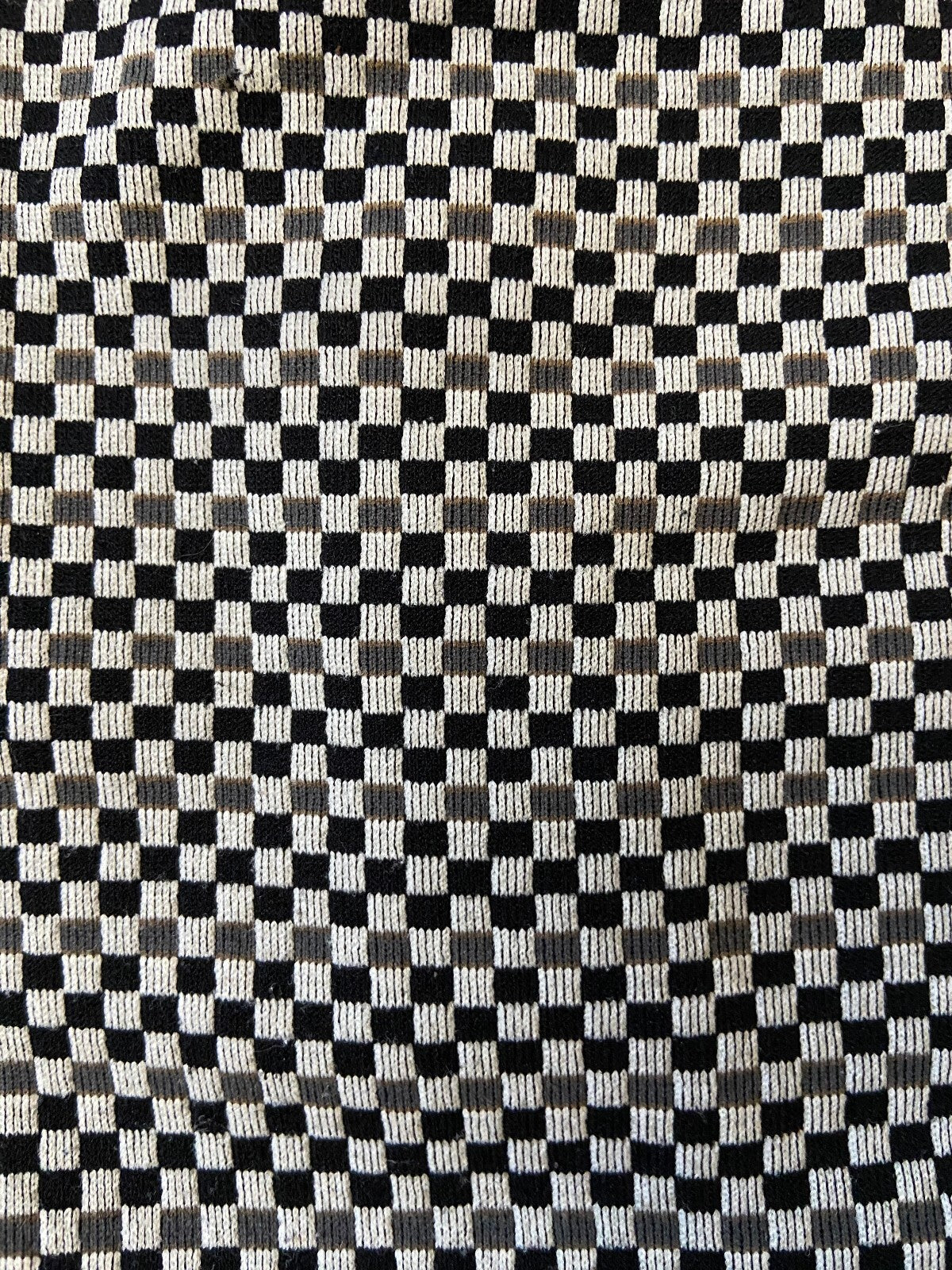 Vintage 1970s Black & Grey Check Swim Shorts