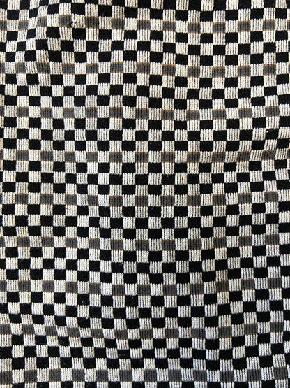 Vintage 1970s Black & Grey Check Swim Shorts