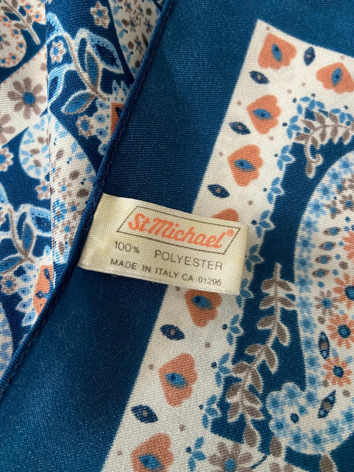 Vintage 1970s Navy Paisley St Michael Scarf