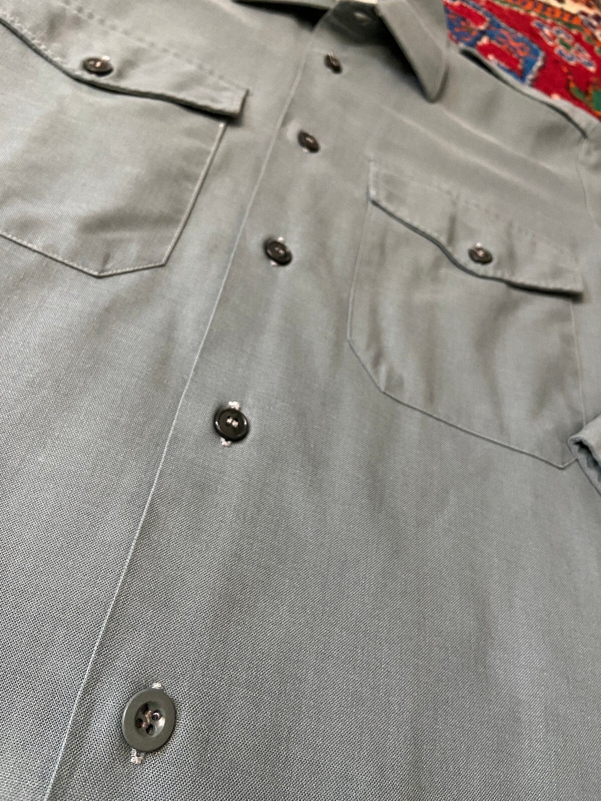 Vintage 1980s Green Military Shirt