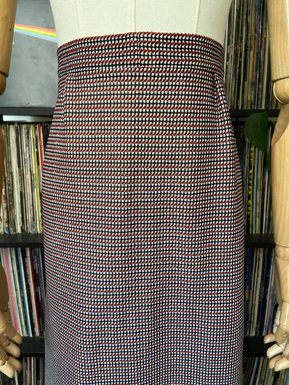 Vintage 1970s Red & Black Folk Maxi Skirt