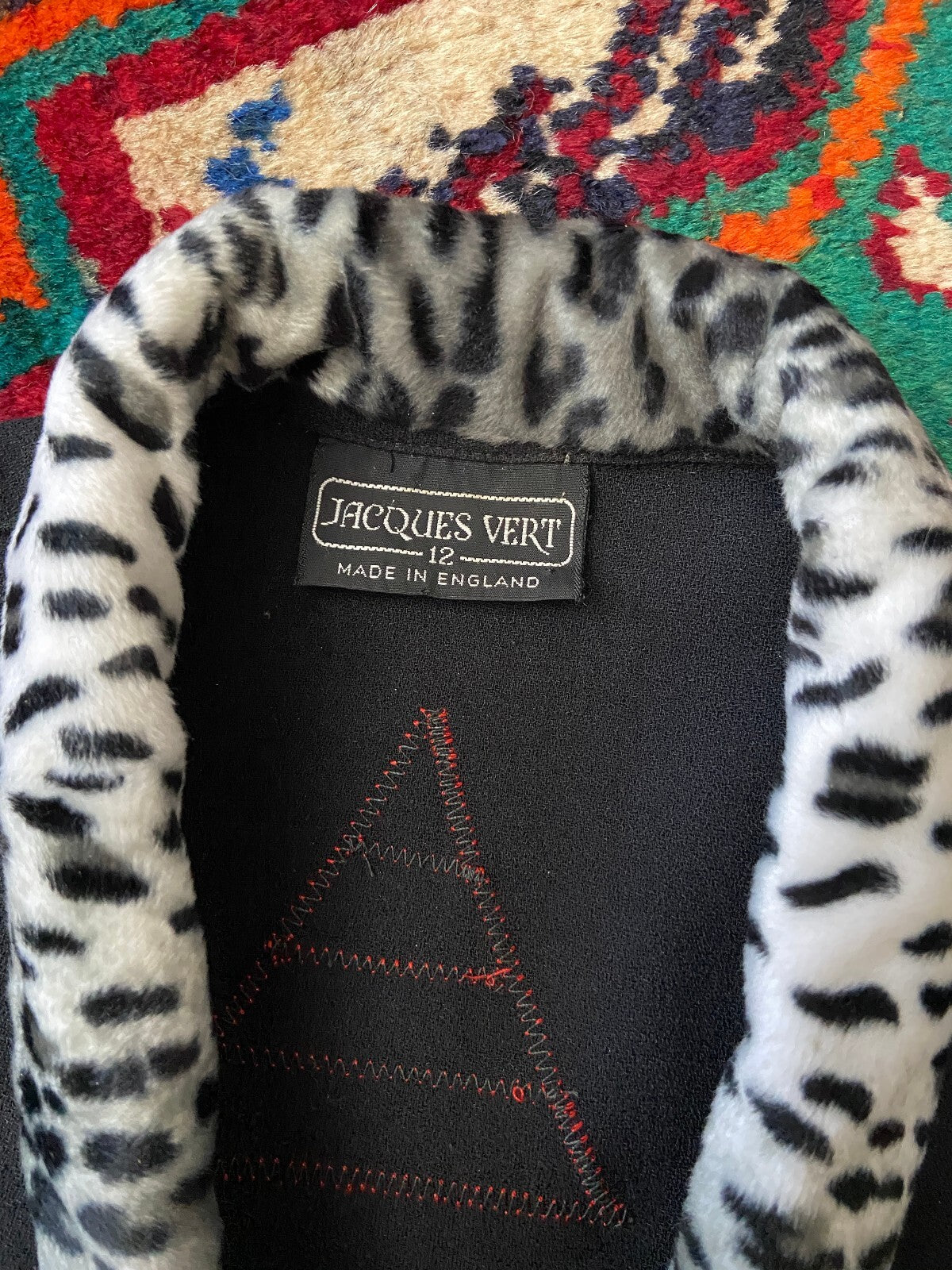 Vintage 1980s Leopard & Pyramid Cropped Jacket