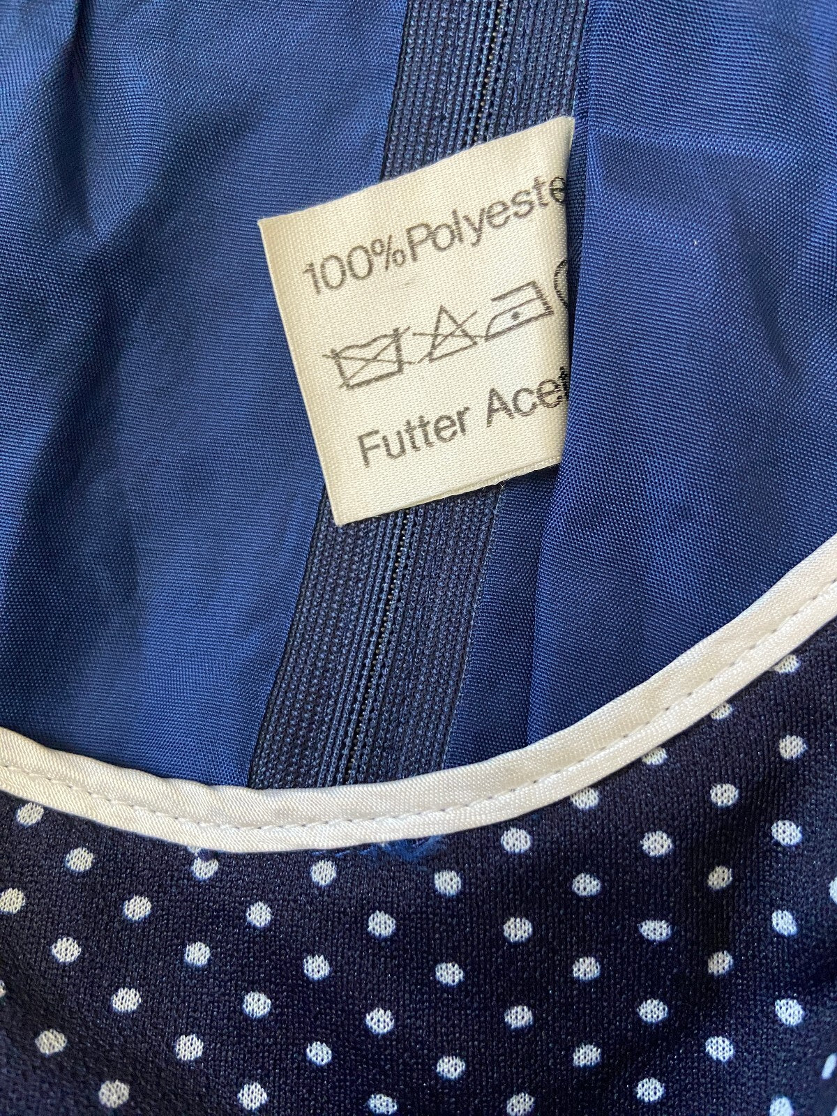 Vintage 1970s Navy Polka Dot Layered Dress