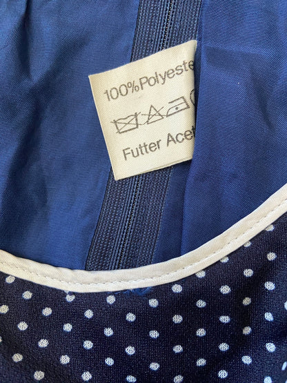 Vintage 1970s Navy Polka Dot Layered Dress