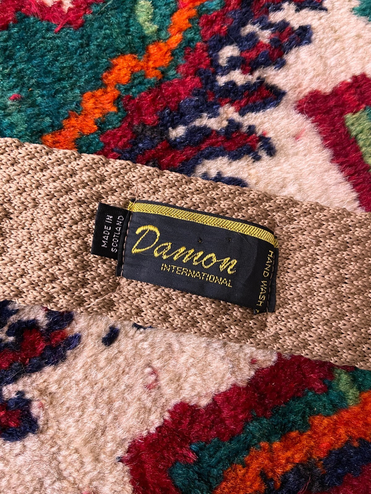 Vintage 1970s Tan Scottish Knit Tie