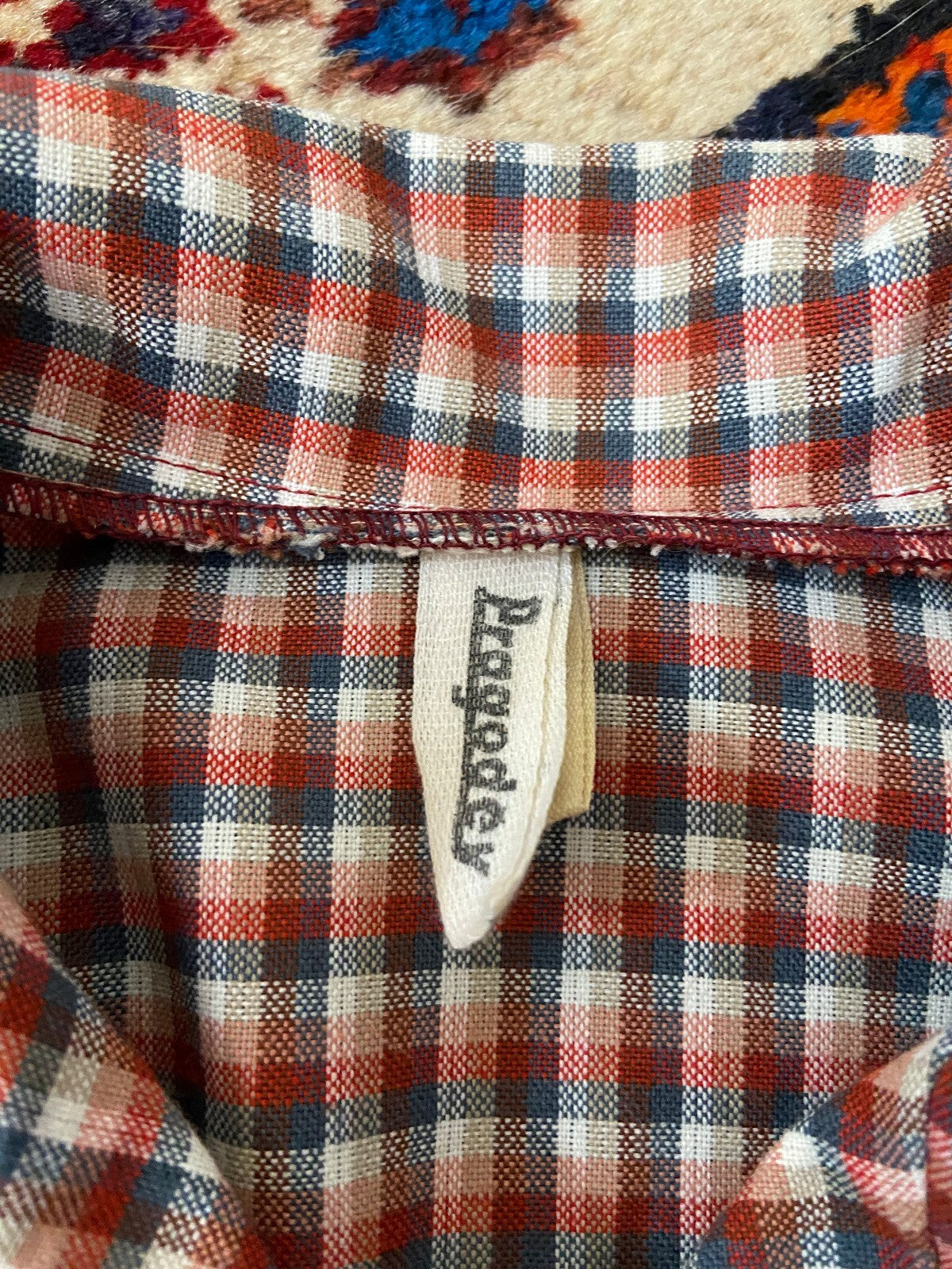 Vintage 1970s Red Check Shirt Dress