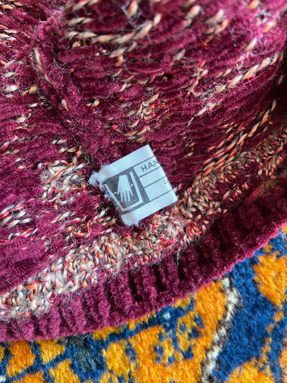 Vintage 1960s Purple Chenille Cardigan