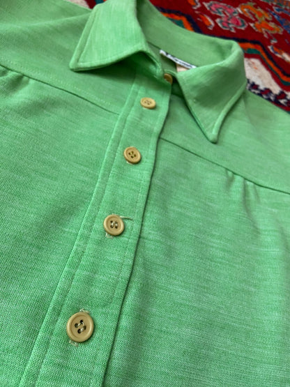 Vintage 1970s Green Thick Knit Shirt