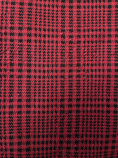 Vintage 1970s Burgundy & Black Houndstooth Swim Shorts