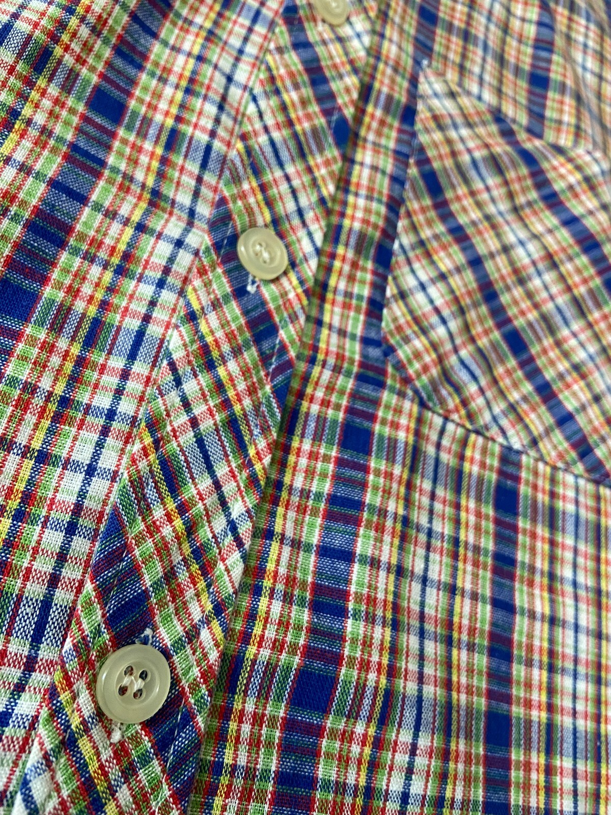 Vintage 1970s Fine Check Dagger Collar Shirt