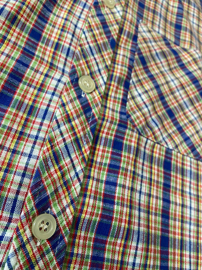 Vintage 1970s Fine Check Dagger Collar Shirt