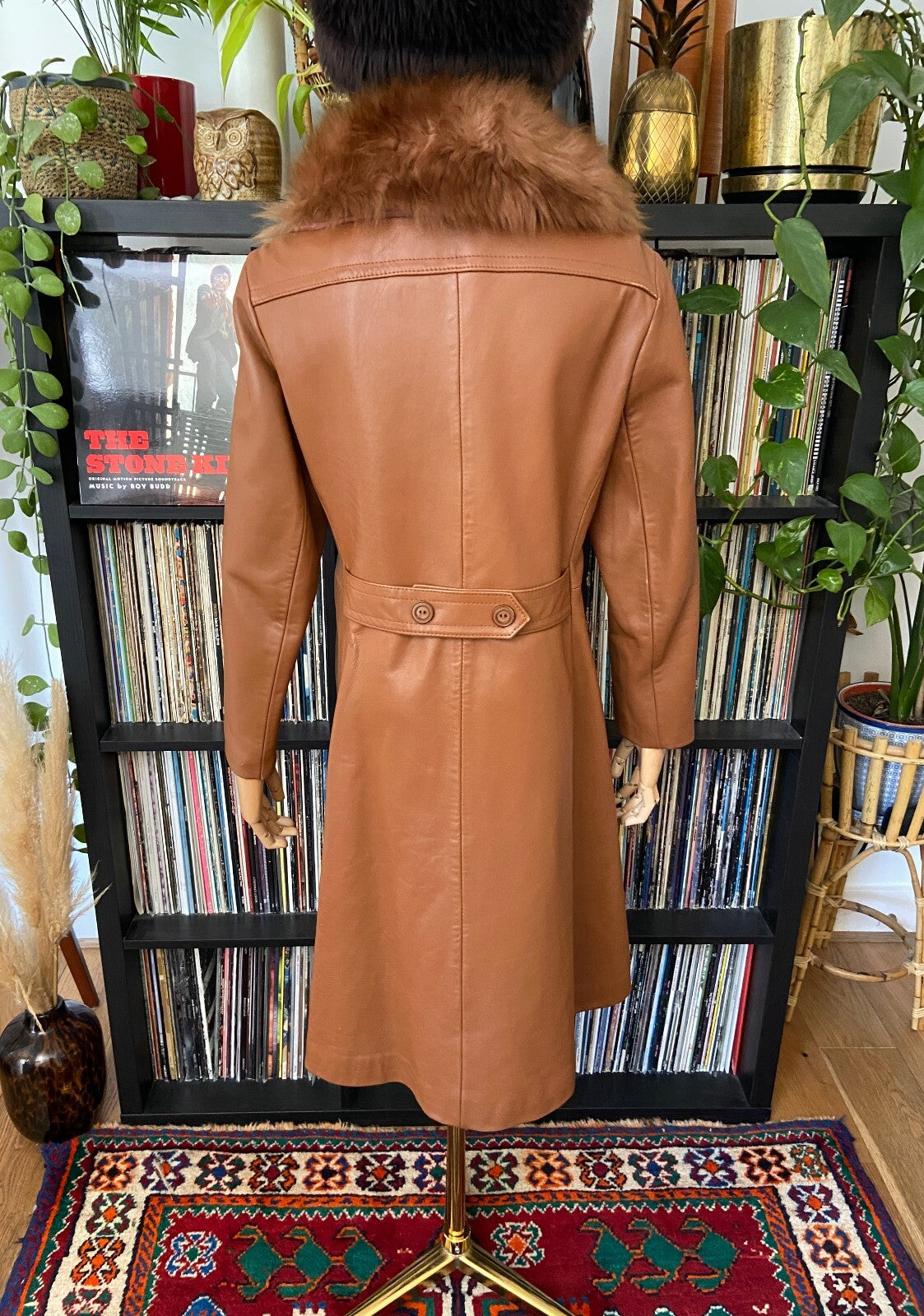 Vintage 1970s Tan Leather Penny Lane Coat