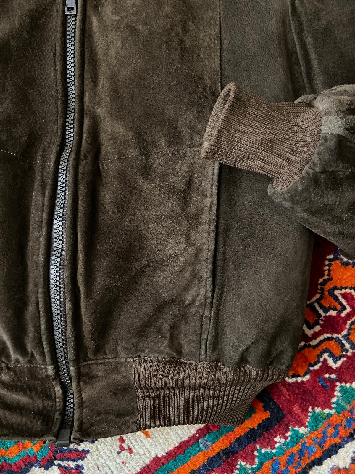 Vintage 1970s Brown Suede Bomber Jacket