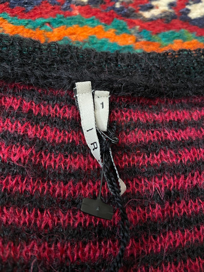 IRO Burgundy & Black Stripe Mohair Tank Top