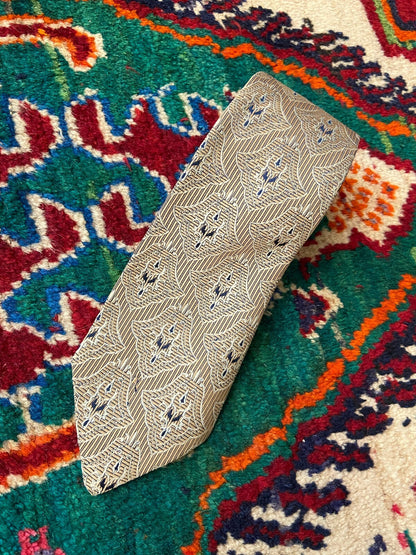 Vintage 1970s Japanese Woven Pattern Tie