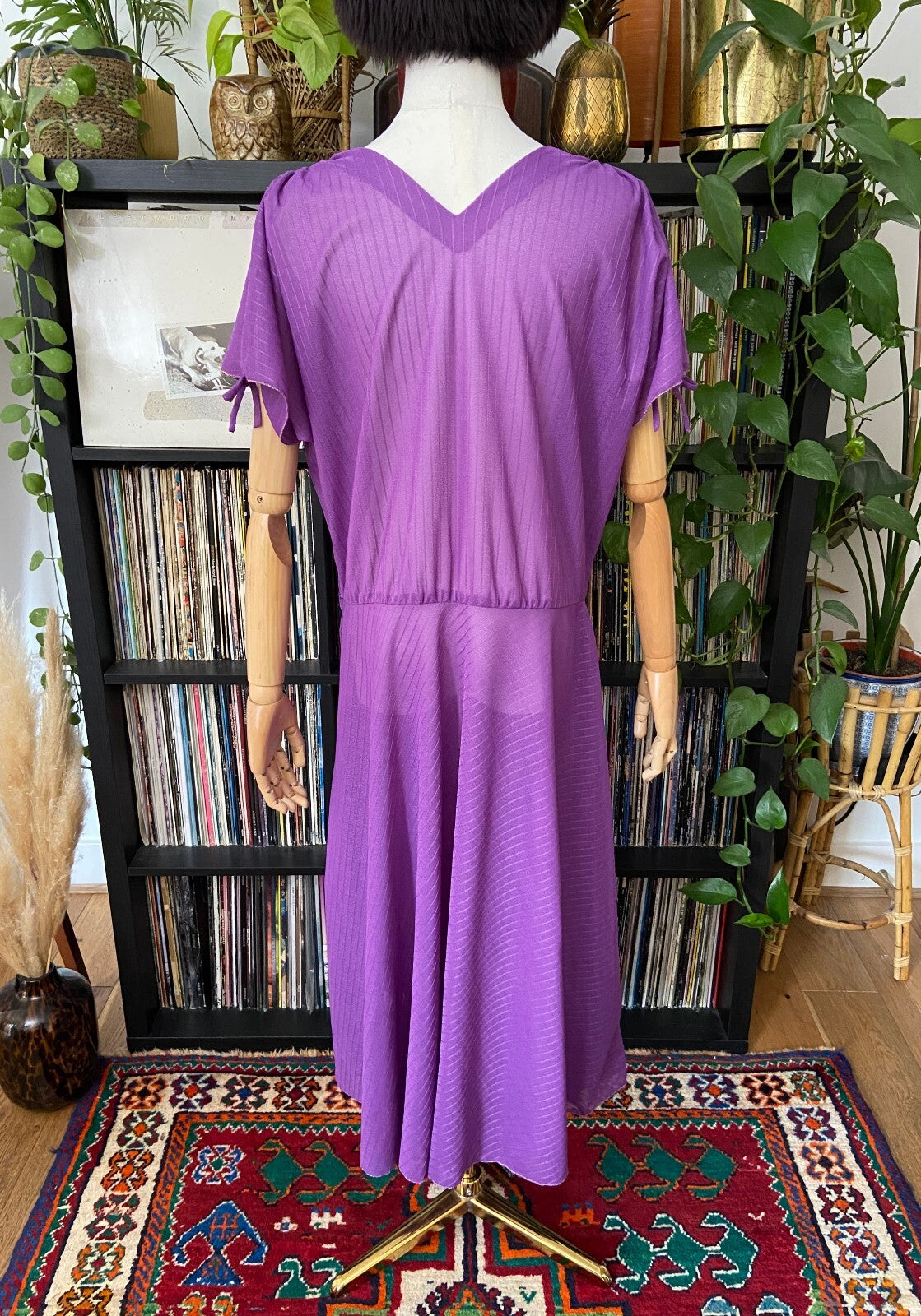 Vintage 1970s Homemade Purple Grecian Midi Dress