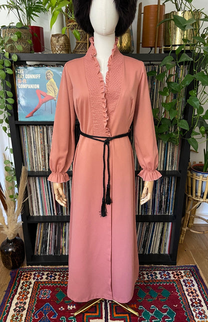 Vintage 1970s Salmon Pink Dressing Gown
