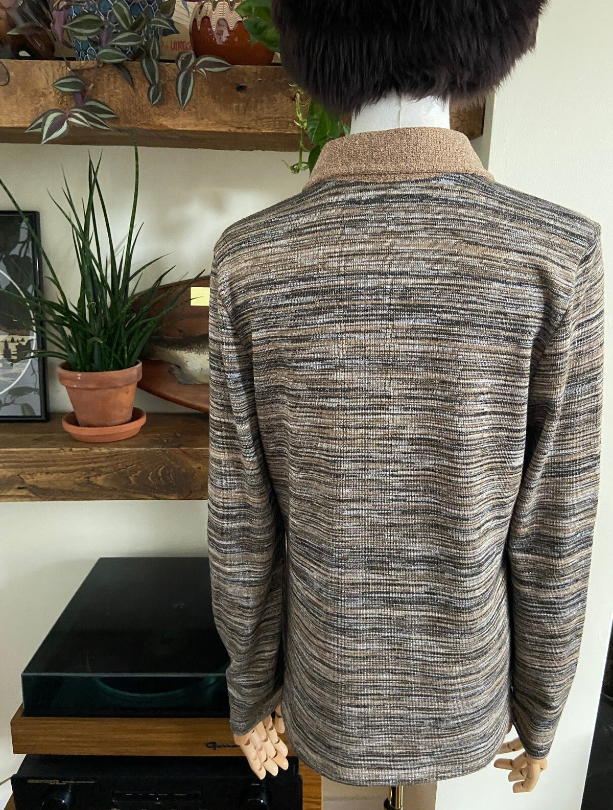 Vintage Y2K Brown Space Dye Polo Top