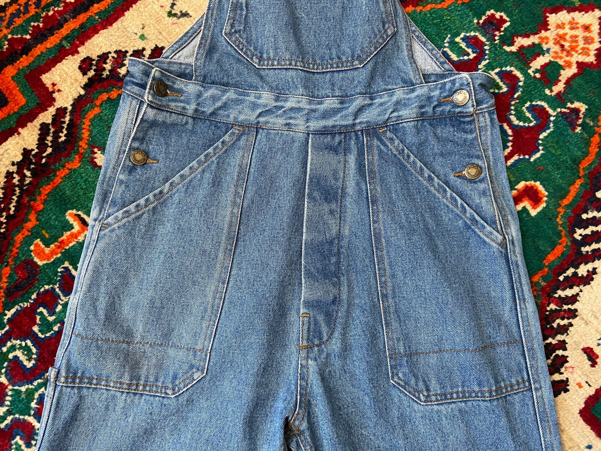 Vintage 1970s Denim Wide Leg Dungarees