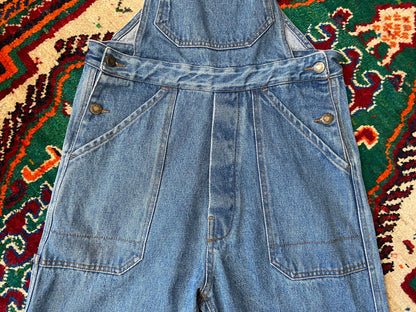 Vintage 1970s Denim Wide Leg Dungarees