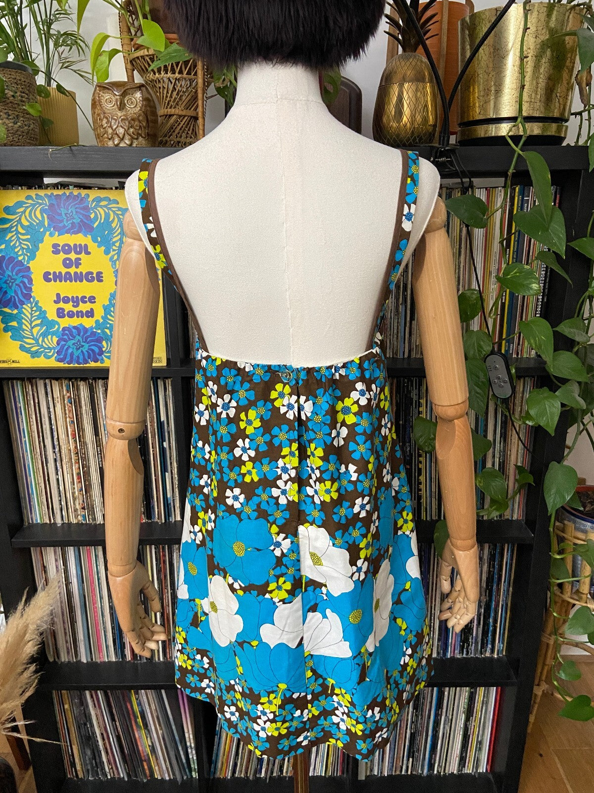 Vintage 1960s Flower Power Mini Dress
