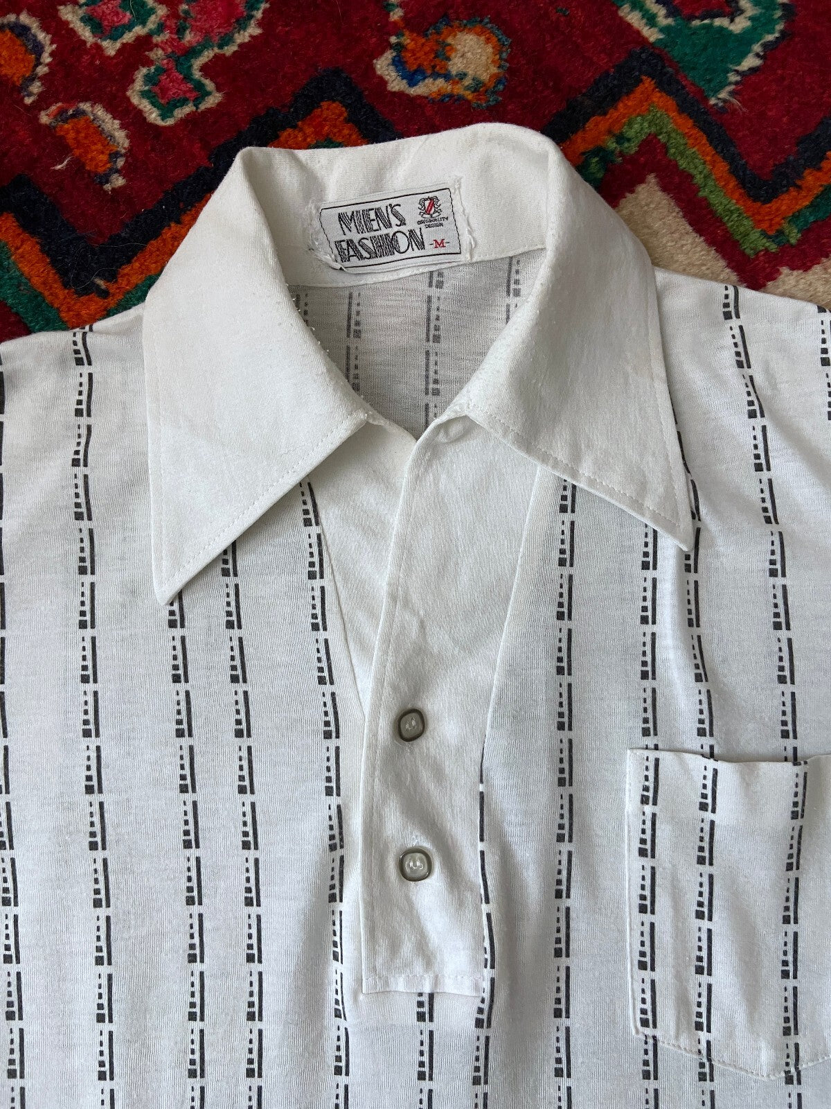 Vintage 1970s Japanese Soft Dagger Collar Jersey Top