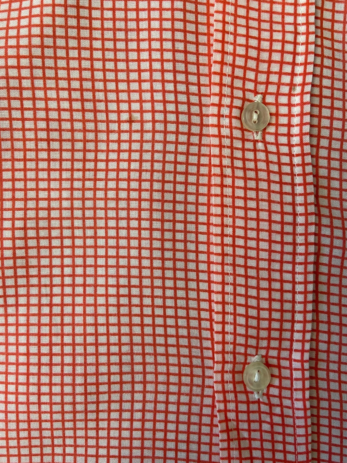 Vintage 1970s Red & White Fine Check Shirt