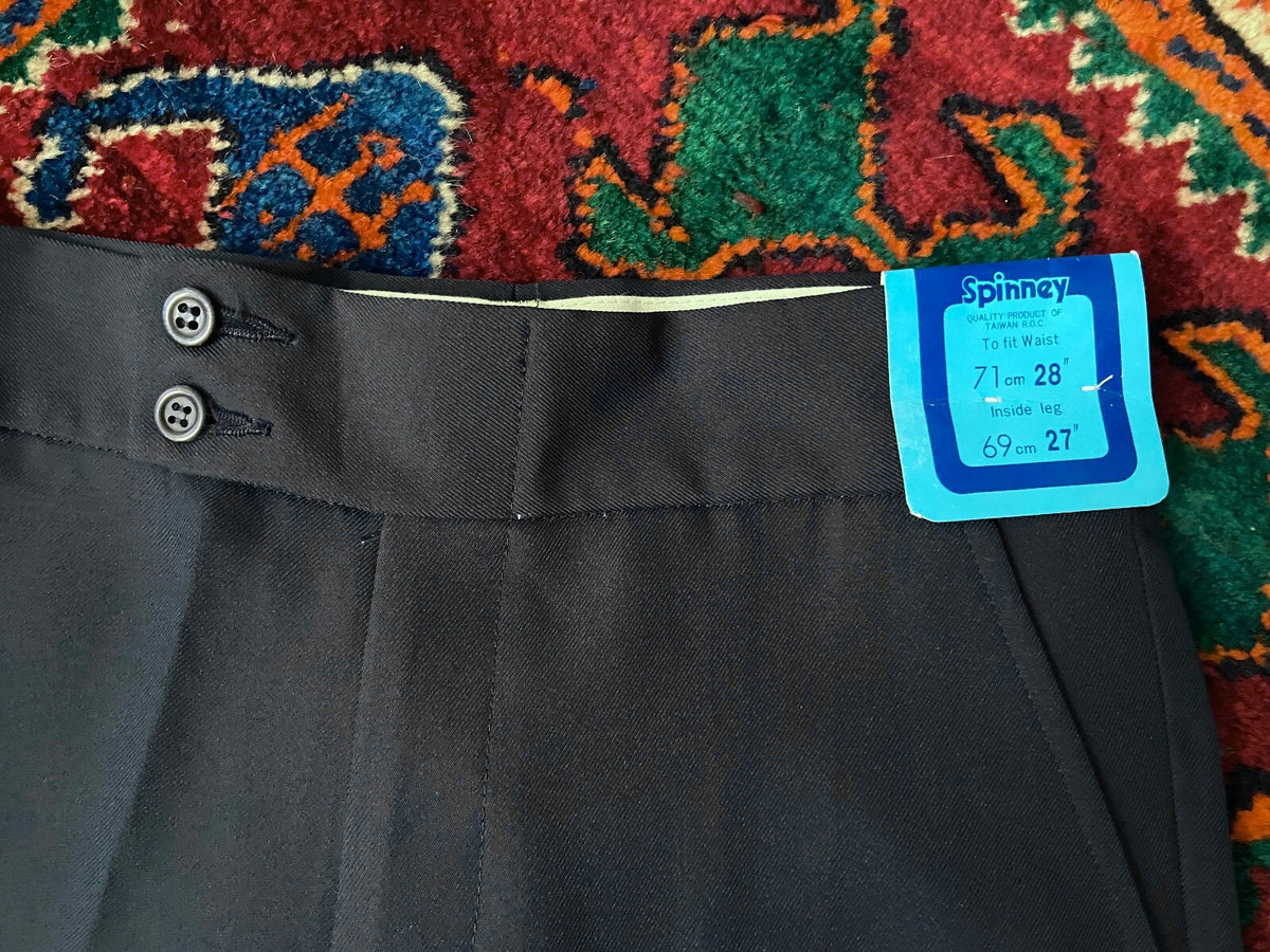 Vintage 1970s Navy Deadstock Flared Trousers W28