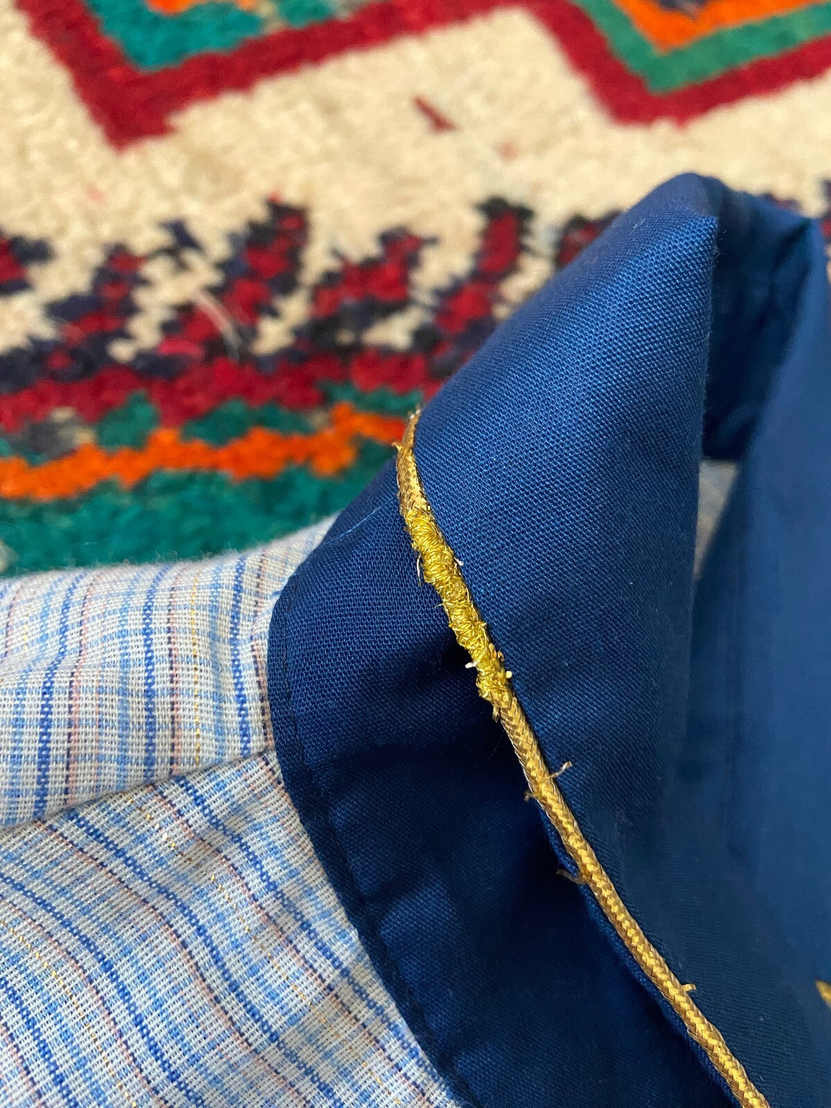 Vintage 1970s Navy & Gold Western Shirt