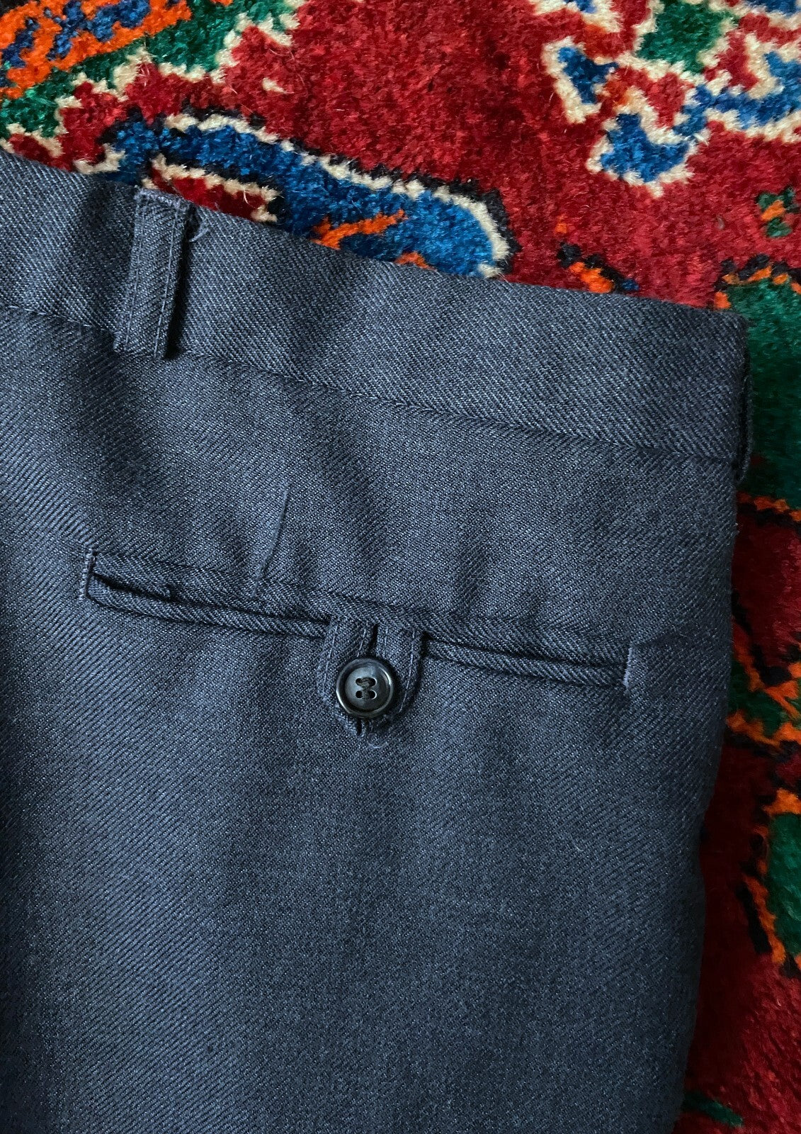 Vintage 1970s Dark Blue Dress Trousers W32 / L32