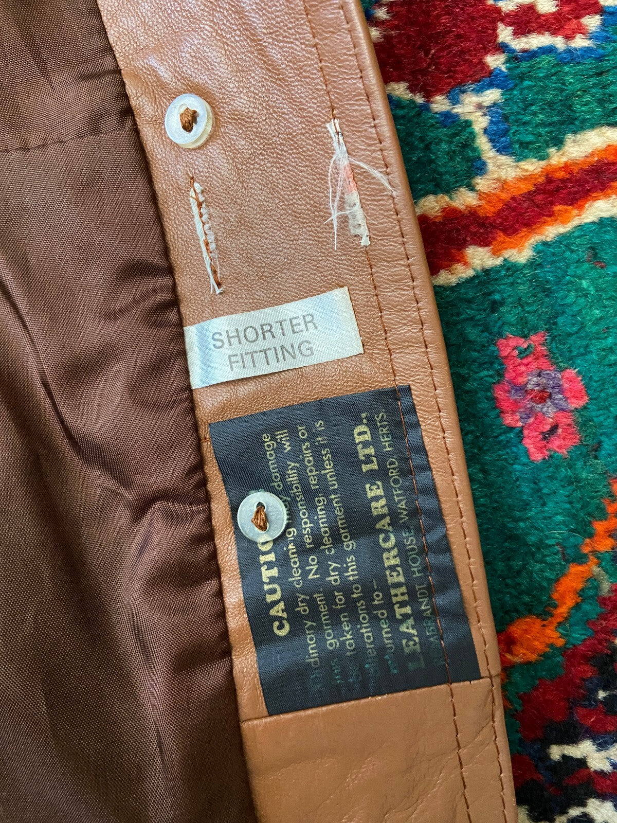 Vintage 1970s Tan Leather Penny Lane Coat