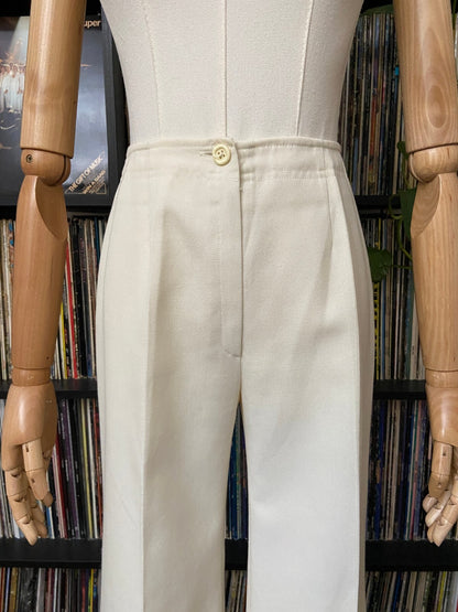 Vintage 1970s Cream Flared Trousers W25