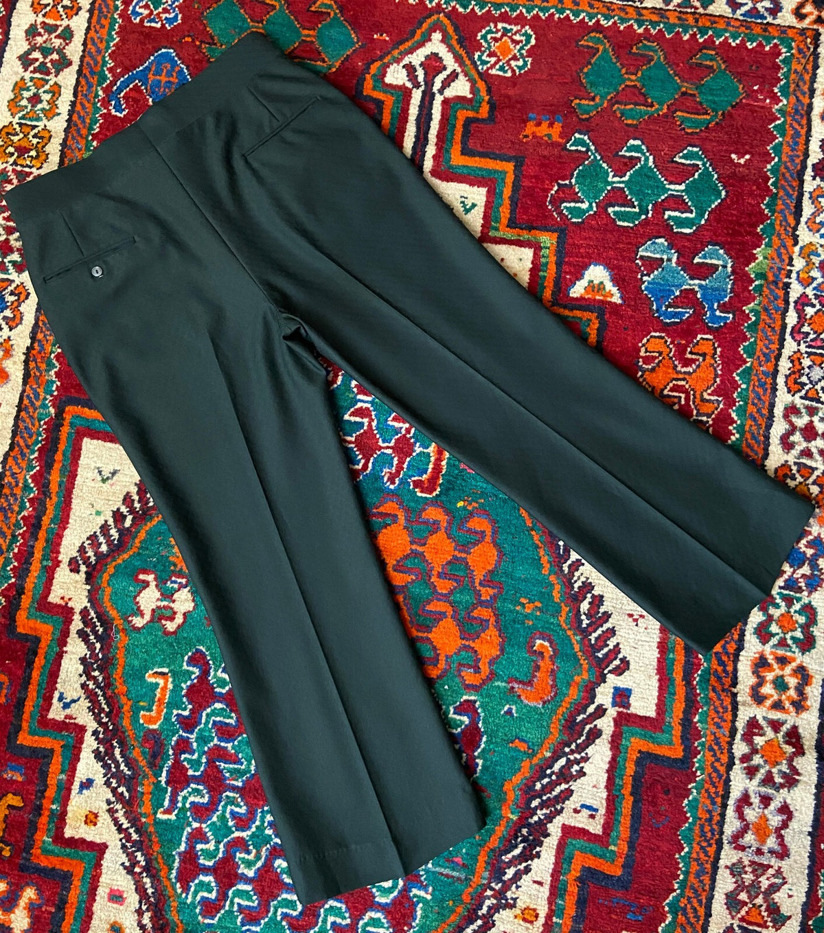 Vintage 1970s Forest Green Bootcut Trousers W34 / L30