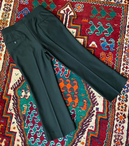 Vintage 1970s Forest Green Bootcut Trousers W34 / L30