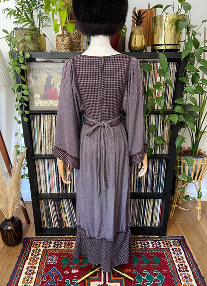 Vintage 1970s Bohemian Embroidered Maxi Dress