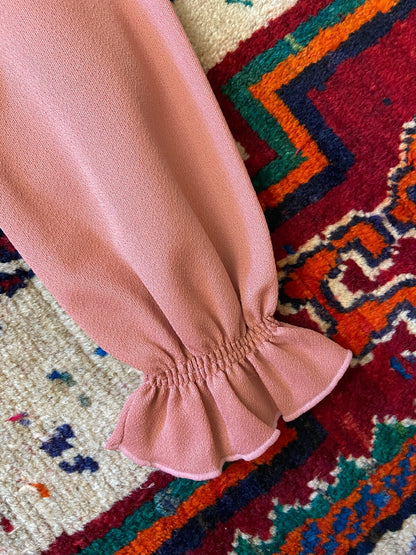 Vintage 1970s Salmon Pink Dressing Gown