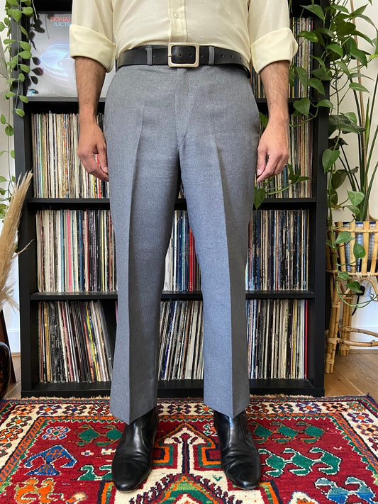 Vintage 1970s Grey Tesco Trousers W34 / L26